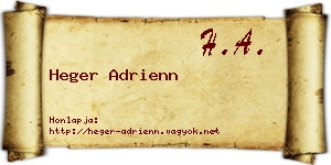 Heger Adrienn névjegykártya